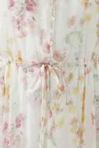 Floral-Print Ruffled Dress